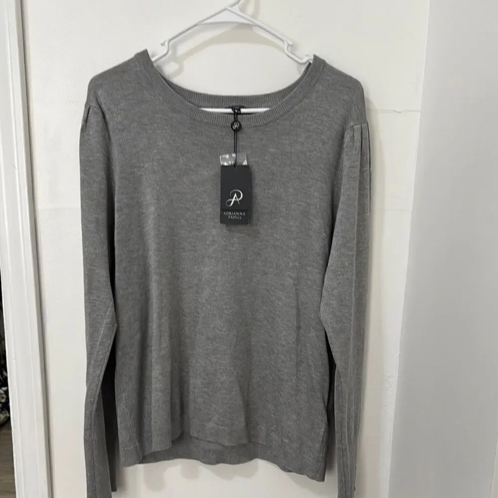 Adrianna Papell Gray Women's Sweater Size L NWT